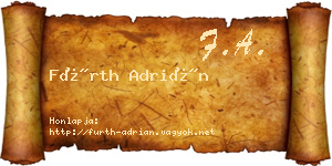 Fürth Adrián névjegykártya